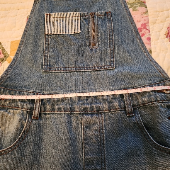 Pol Denim Overalls size medium blue‎ jean patchwork 100% cotton - Picture 6 of 7